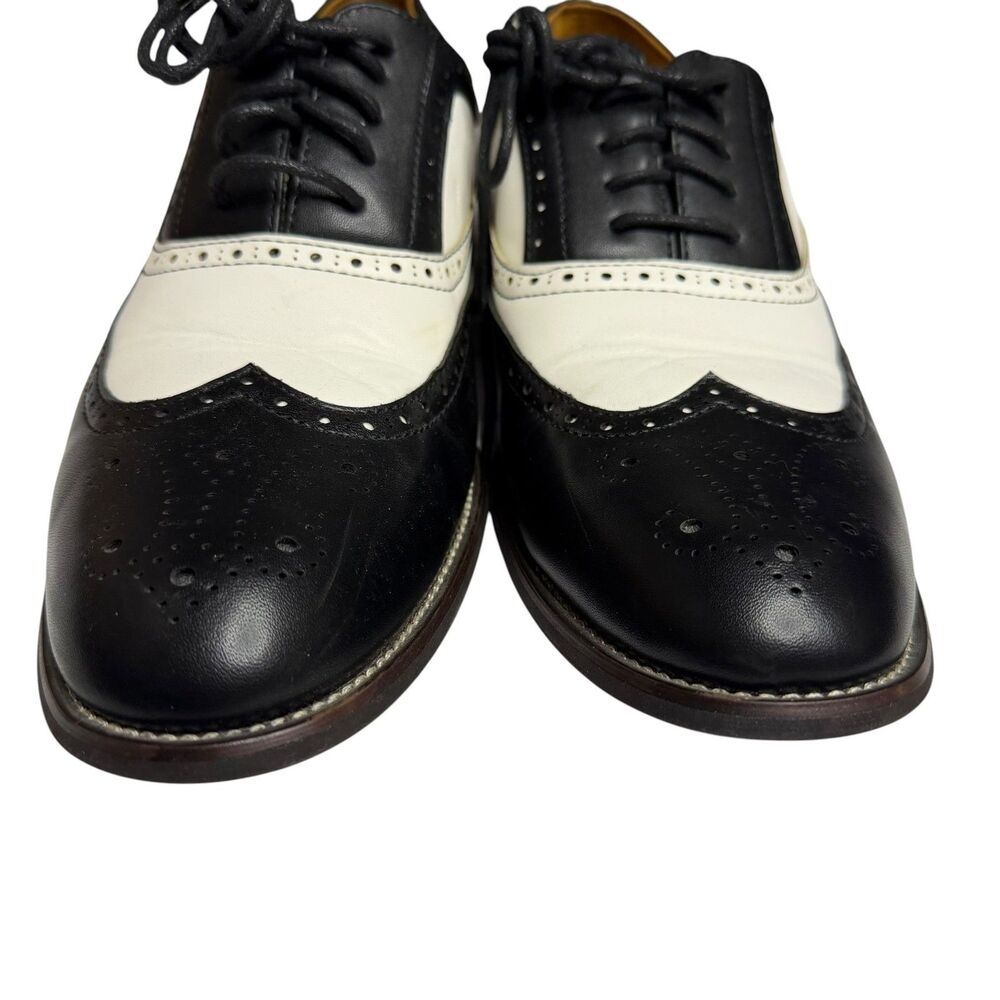 Ferro Aldo Arthur Oxford Shoes Loafers Two-Tone Leather Black White Men 7.5 - Picture 6 of 11